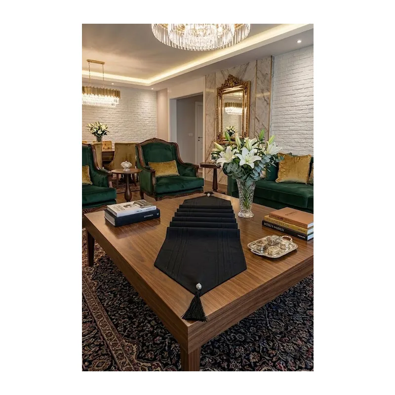 Çizgili Tek Runner, Colber Tek Runner 40x140cm Siyah