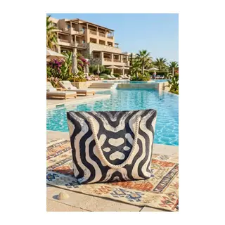 Büyük Boy Plaj Çantası 40×30 cm - Fermuarlı Günlük Omuz, Alışveriş ve Tatil Çantası