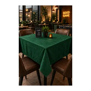 Kahve Cafe Kıraathane Masa Örtüsü 140x140cm Yeşil Renk