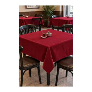 Kahve Cafe Kıraathane Masa Örtüsü 140x140cm Yeşil Renk Kırmızı