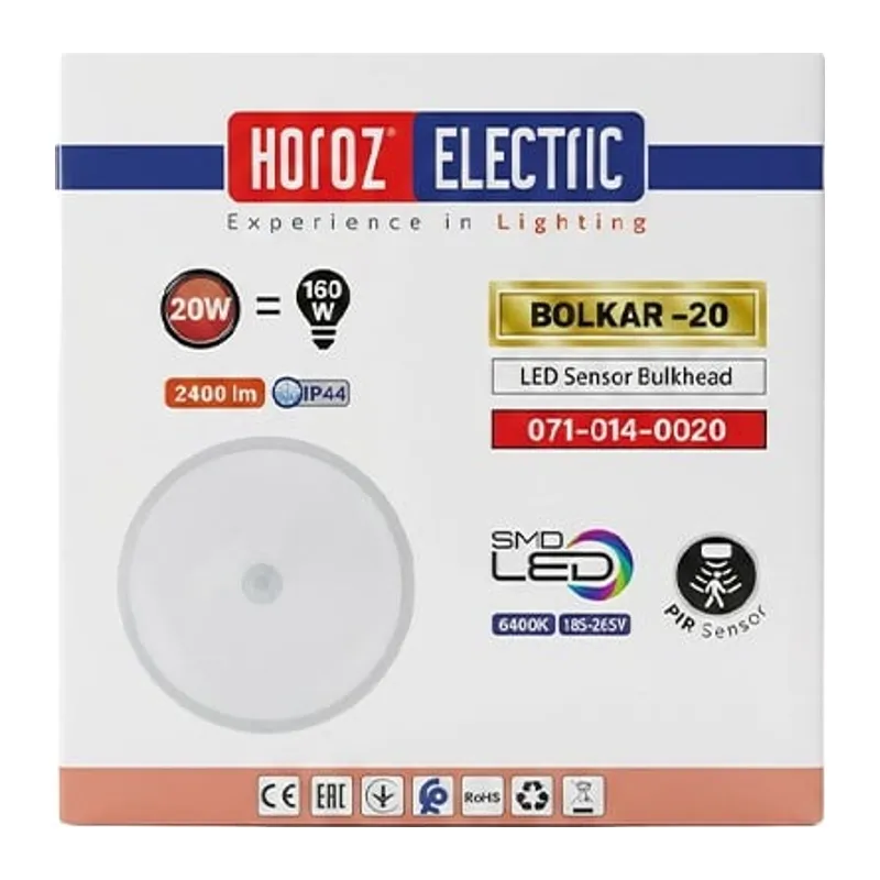 HOROZ 20W SENSORLU BEYAZ S/U LED ARMATUR 1 Adet