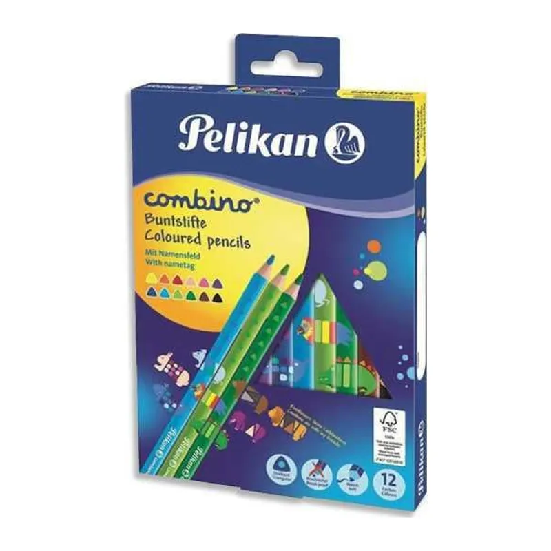 Combino Üçgen Kuru Boya Kalemi 12li