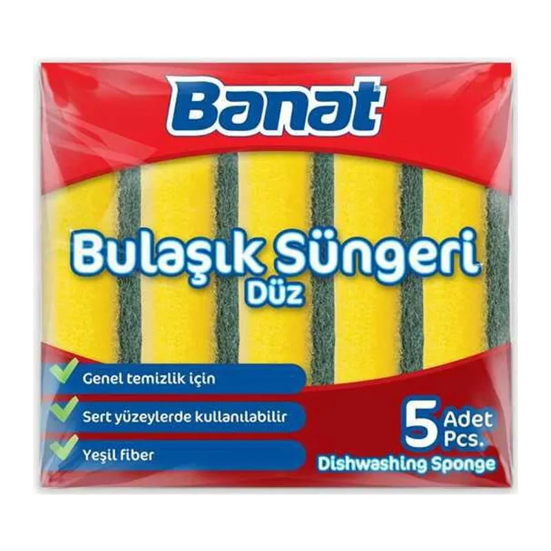 Düz Bulaşık Süngeri 5li