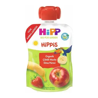 Organik Çilek Muz Elma Püresi 100gr 1 Adet