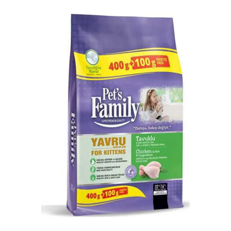 Tavuklu Yavru Kedi Maması 400+100gr 1 Adet