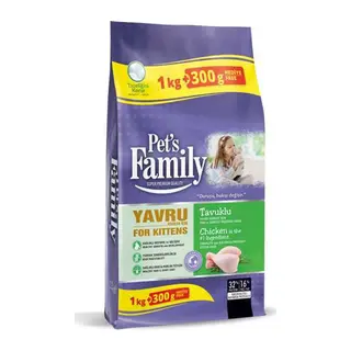 Yavru Kedi Maması Tavuk 1000+300gr 1 Adet