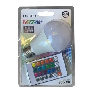 8,5w KUMANDALI BEYAZ+RGB LED AMPUL 1 Adet