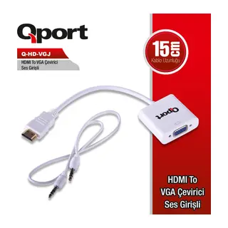 Q-HD-VGJ HDMI TO VGA CEVIRICI+ SES JACK