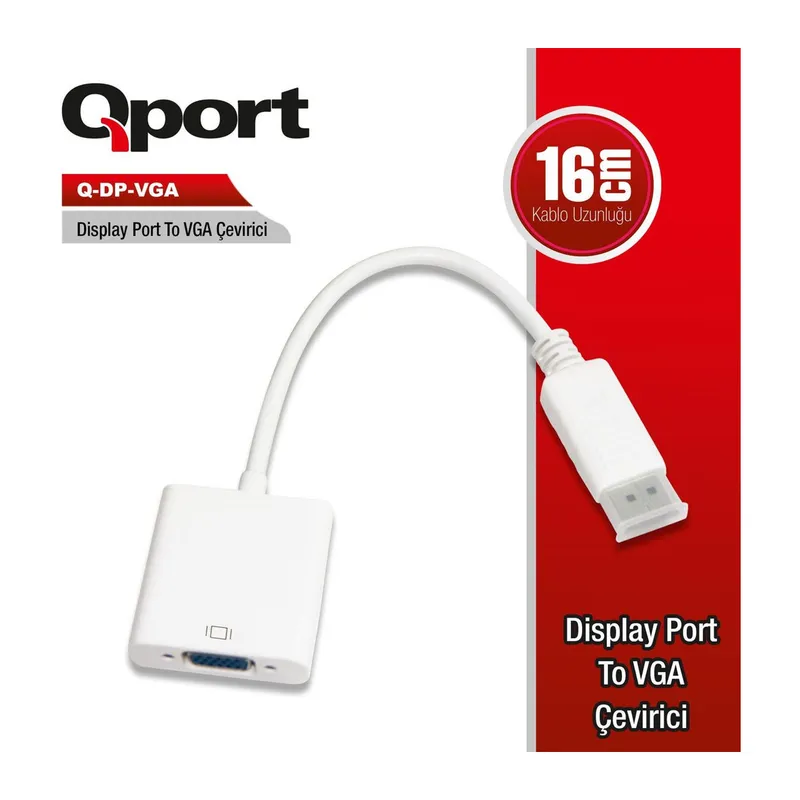 QPORT Q-DP-VGA DV DISPLAY PORT TO VGA DÖNÜŞTÜRÜCÜ