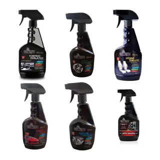 6'lı Araç Bakım Seti Torpido Jant Döşeme Motor Lastik Parlatıcı Hızlı Cila Spreyi 500 ml
