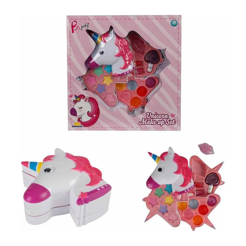 Unicorn Şekilli 3 Katlı Makyaj Güzellik Seti