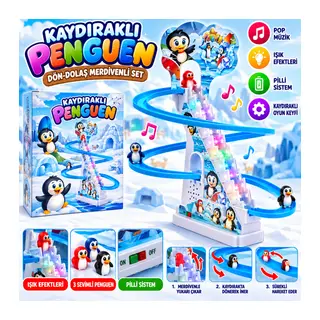 DMN2021-4 KAYDIRAKLI DÖN-DOLAŞ MERDİVENLİ PENGUEN SETİ