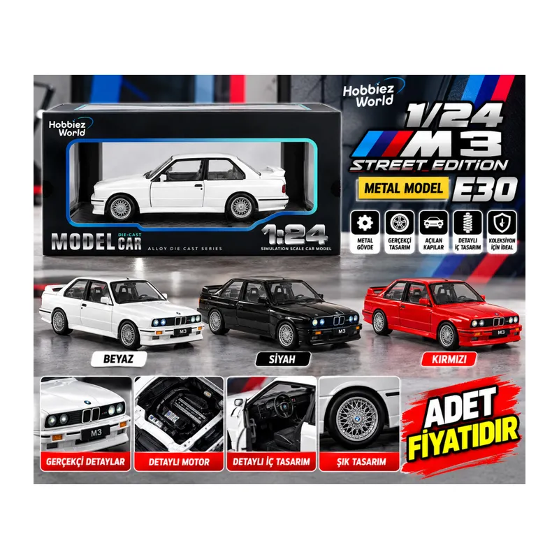 1901-440A WORLD 1/24 M3 STREET EDİTİON METAL MODEL E30