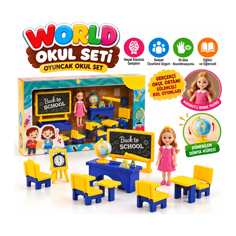 ENF-39186 WORLD OKUL SETİ OYUNCAK OKUL SET