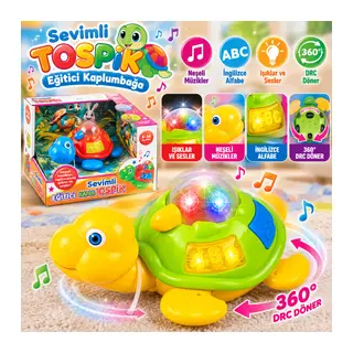 SB2044 SEVİMLİ EĞİTİCİ TOSPİK OYUNCAK SESLİ EĞİTİCİ KAPLUMBAĞA (adet fiyatıdır)