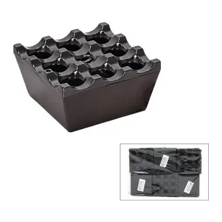 Izgaralı Kare Küllük - Bakalit Plastik - Siyah