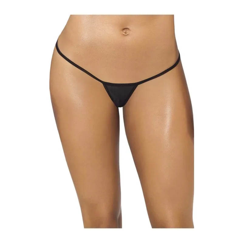 Siyah Transparan Tül String Tanga Tm1114 - Siyah / 2XL