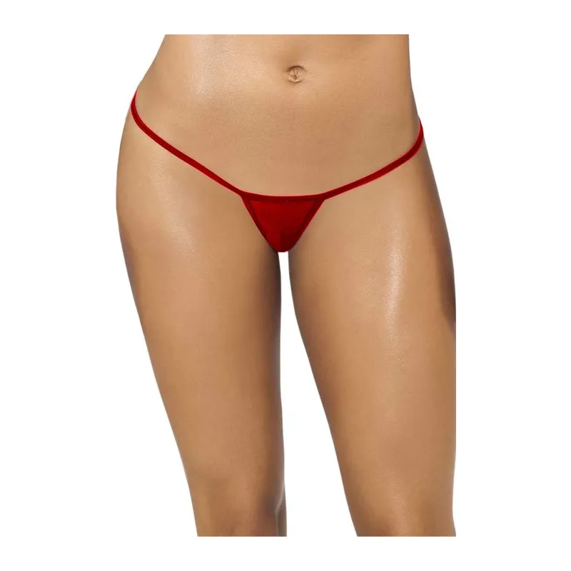 Kırmızı Transparan Tül String Tanga Tm1115 - Kırmızı / 2XL