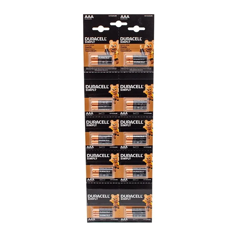 Duracell 1.5v İnce Aaa 20'li Alkalin Pil Lr03/mn20