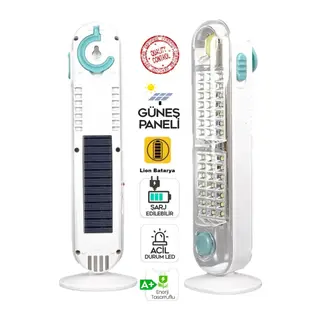 V-005 42 Ledli+fener Solar Güneş Panelli Ultra Güçlü Ledli Şarjlı Işıldak