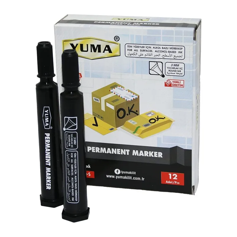 Yuma Ym-790s Siyah Koli Kalemi 12 Adet