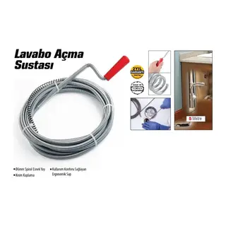 Lavabo Ve Gider Boruları Açacağı - Lavabo Açma Sustası - 5metre