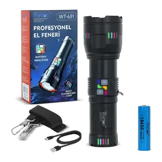Lazer Etkili Profesyonel El Feneri 30.000 Lümen Wt-631