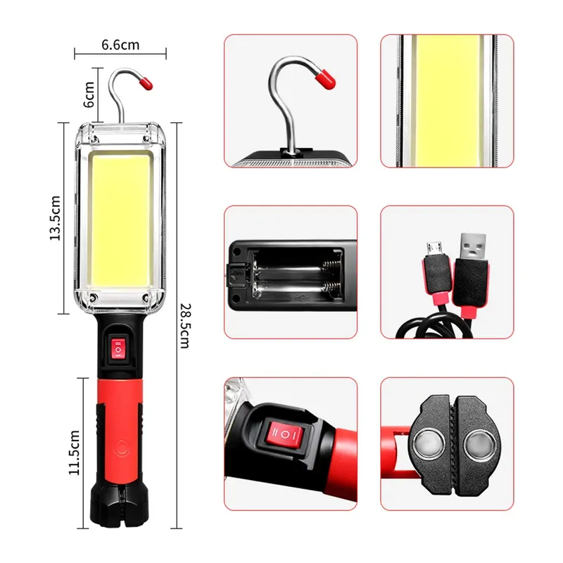 Usb Şarjlı Oto Tamirci Çalışma Lambası Wt-733