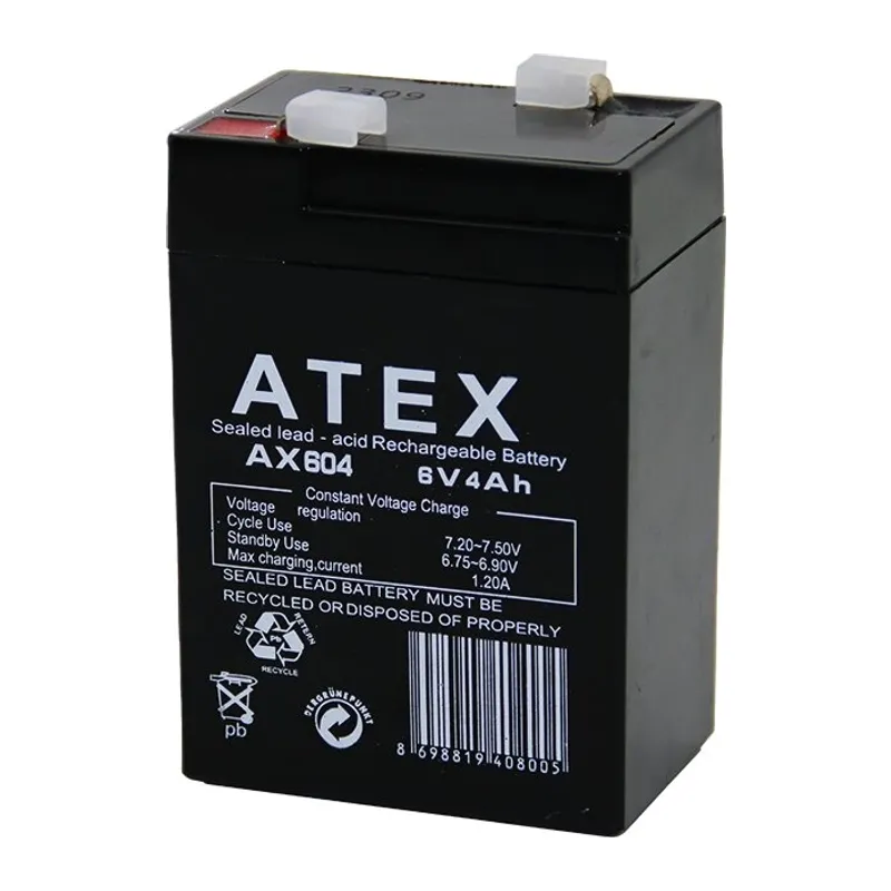 Akü Kalın Kuru Akü 6v-4ah Amper 70x48x101mm