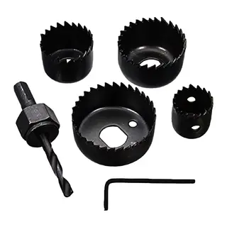 6 Parça Buat Açma Panç Seti 32-38-44-54mm & 3/8 Hex Anahtar Metal Ahşap Plastik Delik Açma