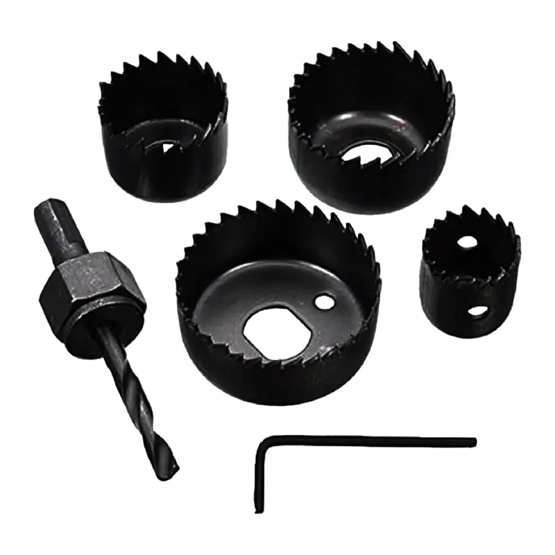 6 Parça Buat Açma Panç Seti 32-38-44-54mm & 3/8 Hex Anahtar Metal Ahşap Plastik Delik Açma