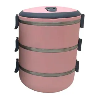 Yemek Termosu Açık Pembe 3lü Sefer Tası Saklama Kabı 1.8lt