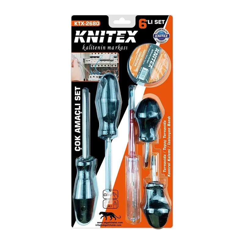 6pcs Tornavida - Çok Amaçlı Set Tornavida - Topaç Tornavida - Kontrol Kalem - Elektrik Bant