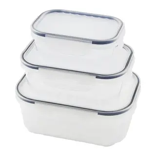 3pcs Sızdırmaz Saklama Kabı Seti Şeffaf Kap Buğulu Contalı Kapak 500 1000 1700ml