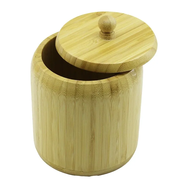 Ahşap Bambu Şekerlik Kapaklı Çap: 11.3cm Derinlik: 11cm No:12