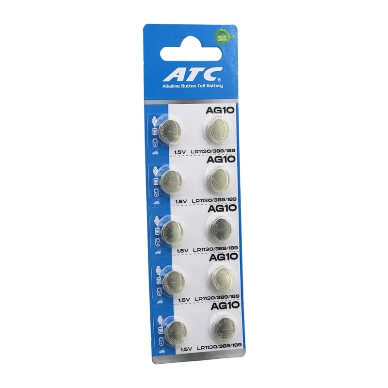 Atc Alkaline Button Battery (Ag10) (Lr-1130/389/189) (Düğme Pil) (Alkalin) (1.5v) (10lu Kart)*400