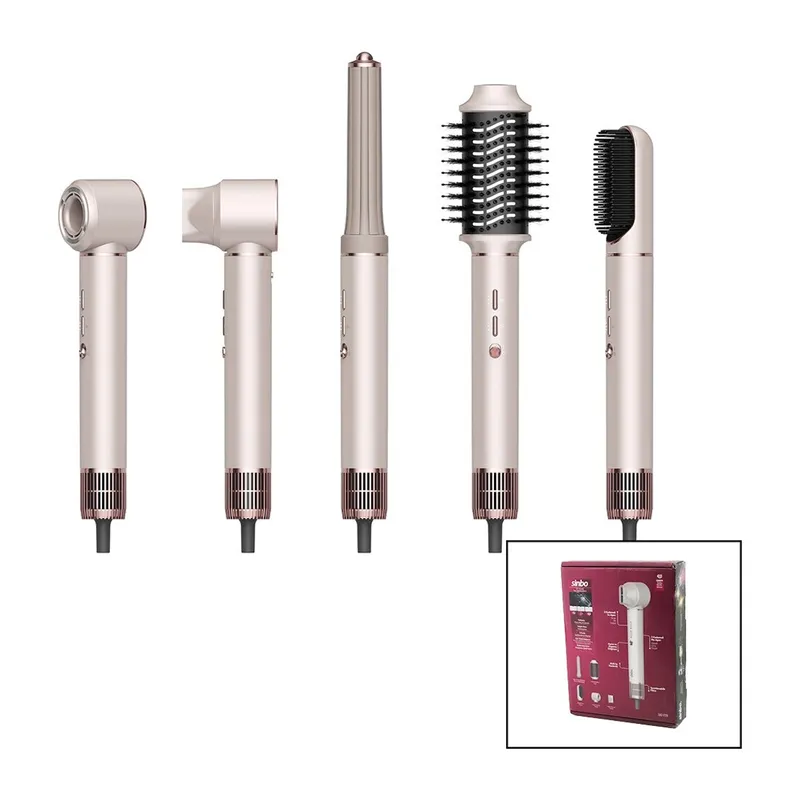 Rose Gold Air Brush 5in1=bukle-hacimle-düzleştir-2-fırça Saç Kurutma - Şekil Makinesi 1300w3-kdm.hız - Derece Shd-1729