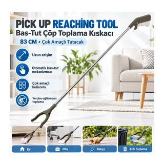 Pick Up Reaching Tool Kalın Boru otomatik bas Tut Çöp Toplama Kıskacı 83cm Çok Amaçlı Tutacak