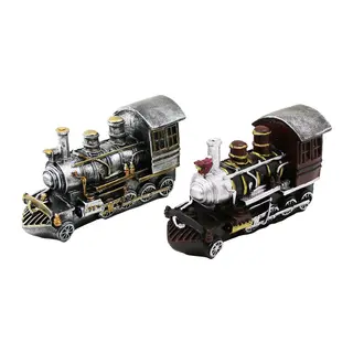 Kumbara Tren Vintage Dekoratif Biblo Kumbara Renkli 20x12x8cm Reçine