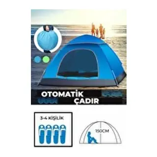 Otomatik Havada Açılan Su Geçirmez Çadır 4 Kişilik