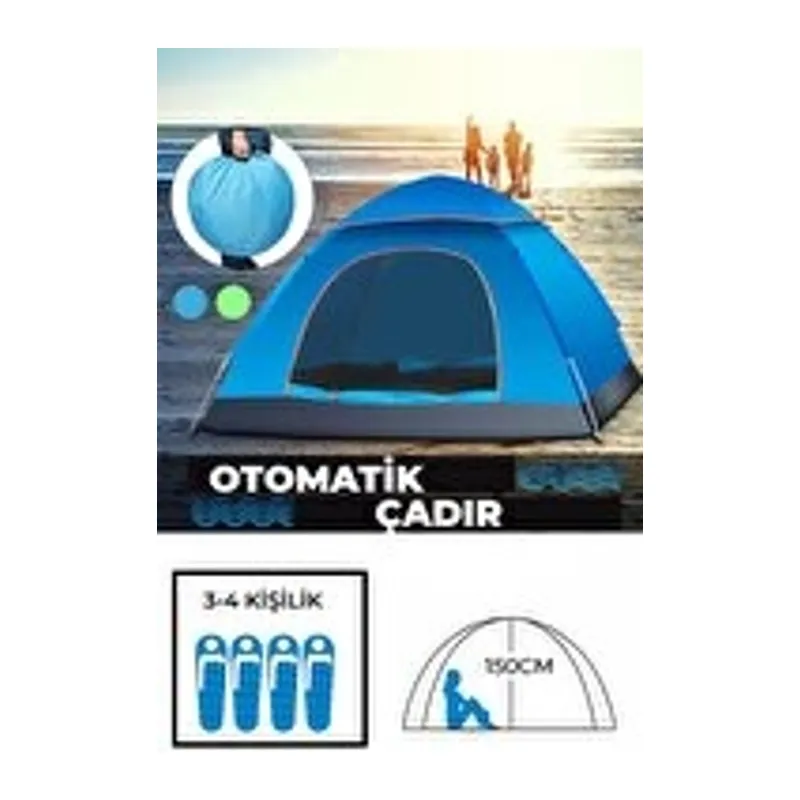 Otomatik Havada Açılan Su Geçirmez Çadır 4 Kişilik