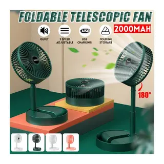 Katlanır Teleskopik Zemin Fanı Yaz Sessiz Öğrenci Masaüstü Fan Usb Şarj Edilebilir Taşınabilir Ev Mini Hava Soğutucu