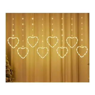 Kalpli Perde Led Işıklar, Sevgililer Günü Romantik Led Aydınlatma