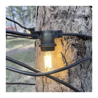 5 Metre Sabit Yanan Modlu 10 Ampul Parti Organizasyon Iç & Dış Mekan 2700k Led Aydınlatma Uzatma Fişli