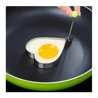 Metalik Kalp Şeklinde Metal Omlet Yumurta Ve Krep Kalıpları