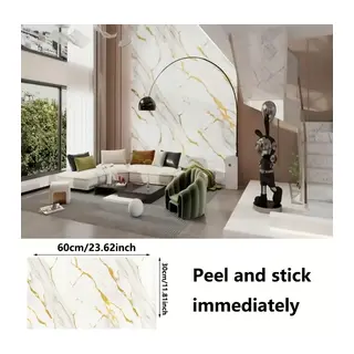 Vinil Beyaz Mermer Desenli Alüminyum Plastik Duvar Sticker