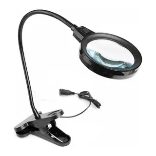 12 Led Clipsli Işıklı Büyüteç Işıklı Masa Lambası Çalışma Lambası