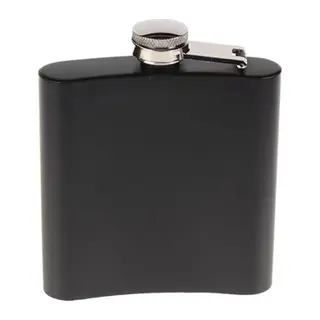 Siyah 6 Oz Çelik Cep İçki Kanyak Matarası