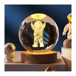 Astronot Tasarımlı Işıklı Cam Küre Kod 52