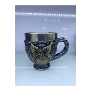 Baykuş Çelik Kupa Bardak Kod 6931